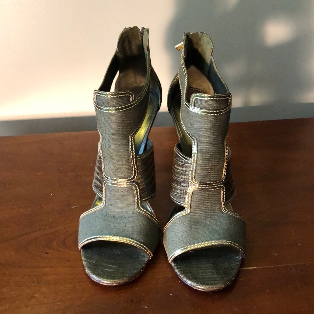 Tori Burch linen and leather heels